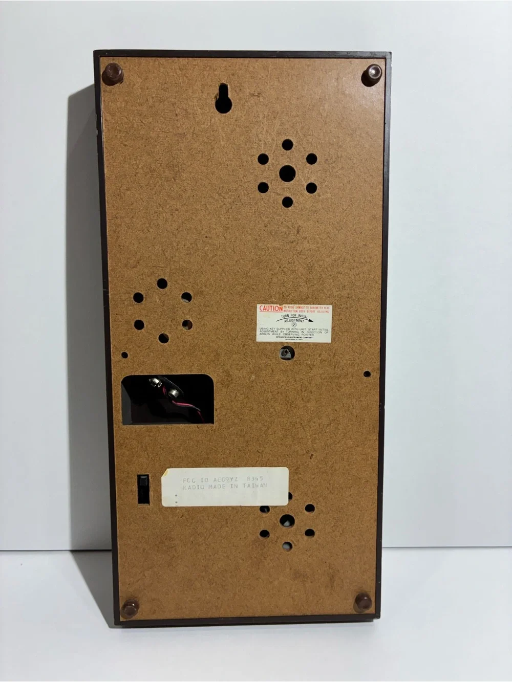 Vintage Springfield Weather Radio Model 8345 Faux Wood Grain Weather Station